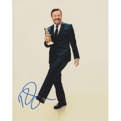 Ricky Gervais 10x8 Signed Photograph